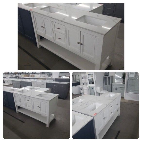 Vanities, Bathroom Vanity INCLUDES marble or quartz Top as LOW as HALF