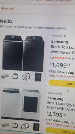 Samsung Black Washer & Dryer Set