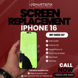 Apple iPhone 16 Pro Screen Replacement Display | Premium & Aftermarket | OLED & LCD
