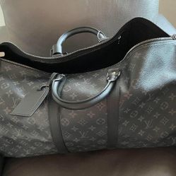 Louis Vuitton Black Keepall 45 Bandoulierè Bag