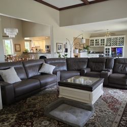 Simon Li Atlas 3-piece Leather Power Reclining Sectional Sofa