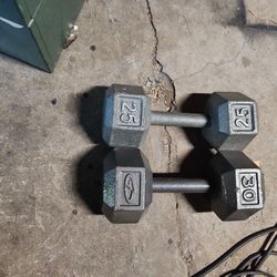 30 Pd Dumbell With 25 Pound Dumbell 