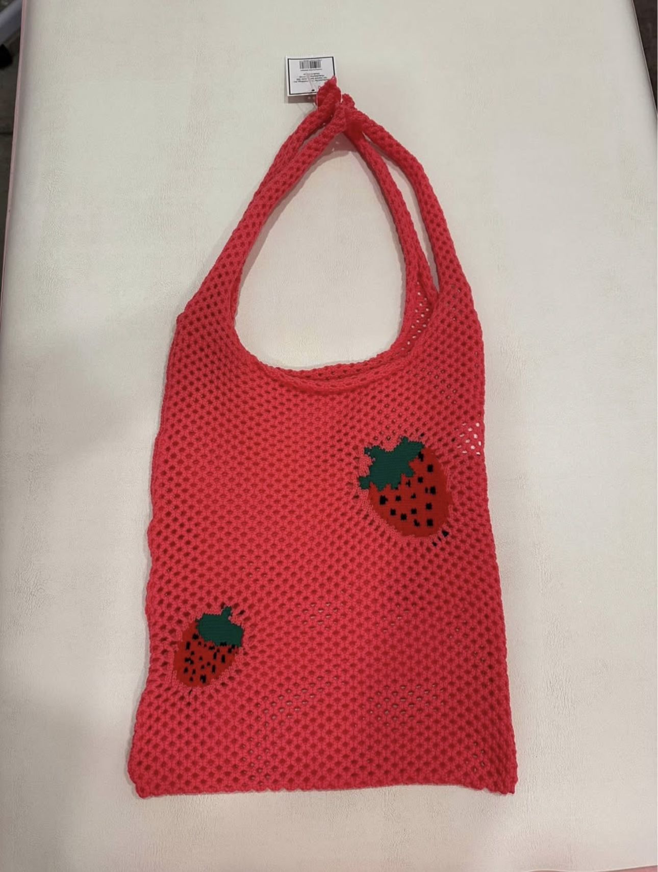 Pink Strawberry Crotchet Bag