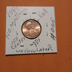 W H E A T Penny"Red"(1984)"No Mint Mark"#005. Very R A R E. 93% M I N T Condition