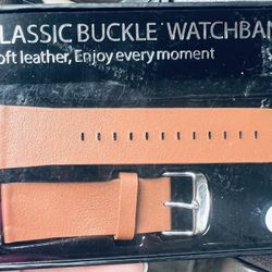 Classic Buckle Watch Band For Apple Watch 42 Mm Soft Leather Brown