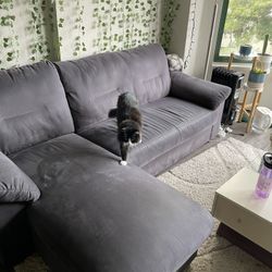 Blue L-Shaped Couch