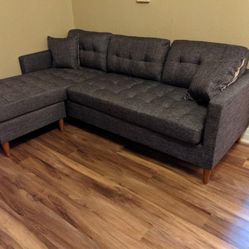 New Reversible Sectional.  Grey.  86 X 59.  Free Delivery!