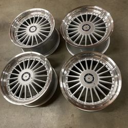 18” Classic Alpina Style Silver Wheels NEW 4X Square Set 18x8.5 +20 (5x120) (5x112) For BMW E60 E39 