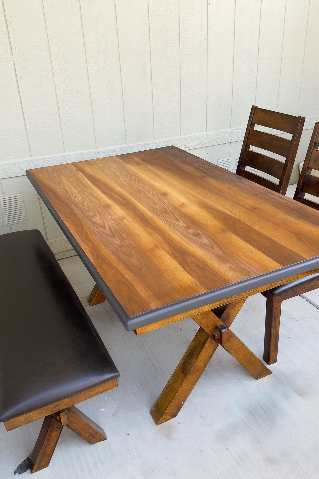 Rustic Modern Dining Table with Bench and Chairs