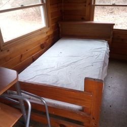Twin Mattress And Box Springs With Solid Wood Headboard And Footboard 