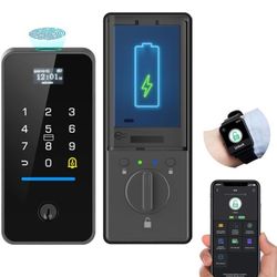 ☆ eLinkSmart Fingerprint Keyless Entry Door Lock with Door Magnetic Sensor, Keypad Smart Deadbolt Lock for Home Hotel Apartment Built-in Wi-Fi and Doo