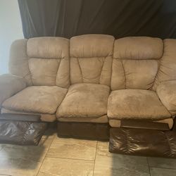 Recliner Couch Brown