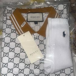 FREE PAIR OF POLO SOCKS WITH A Men's American Size M-L Gucci Polo Shirts