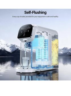 Portable Countertop Reverse Osmosis Water Filter with UV, 5-Stage RO Filtration System, No Installation Needed, 5:1 Pure to Drain Ratio, Compact Water