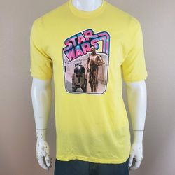 Vintage Original Belton 1977 Star Wars Short Sleeve T Shirt C-3PO & R2D2 Size XL