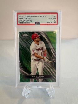 2024 Topps Chrome Black - Mike Trout #73 Green Wave Refractor /99 🔥Low POP🔥