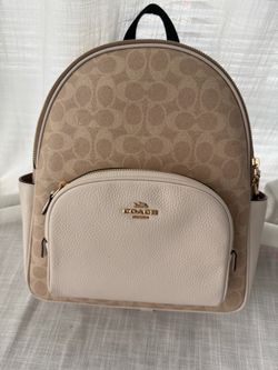 Coach Backpack Tan and Cream