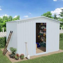 10'x8' outdoor storage shed, size 9.8FTX8FTX7FT This metal tool shed can store items such as ladders, lawn mowers, various cleaning tools, etc., which