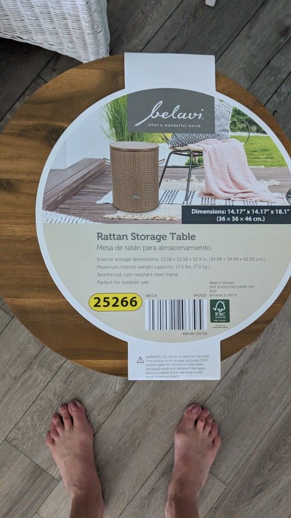 Brand New Beautiful Rattan Storage Table