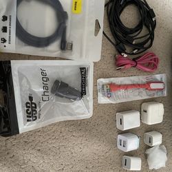 Like New Charging Cables 4 Micro Usb 6 Plugs 1 New Cigarette Lighter Charger 1 Cafule Double Bend Us