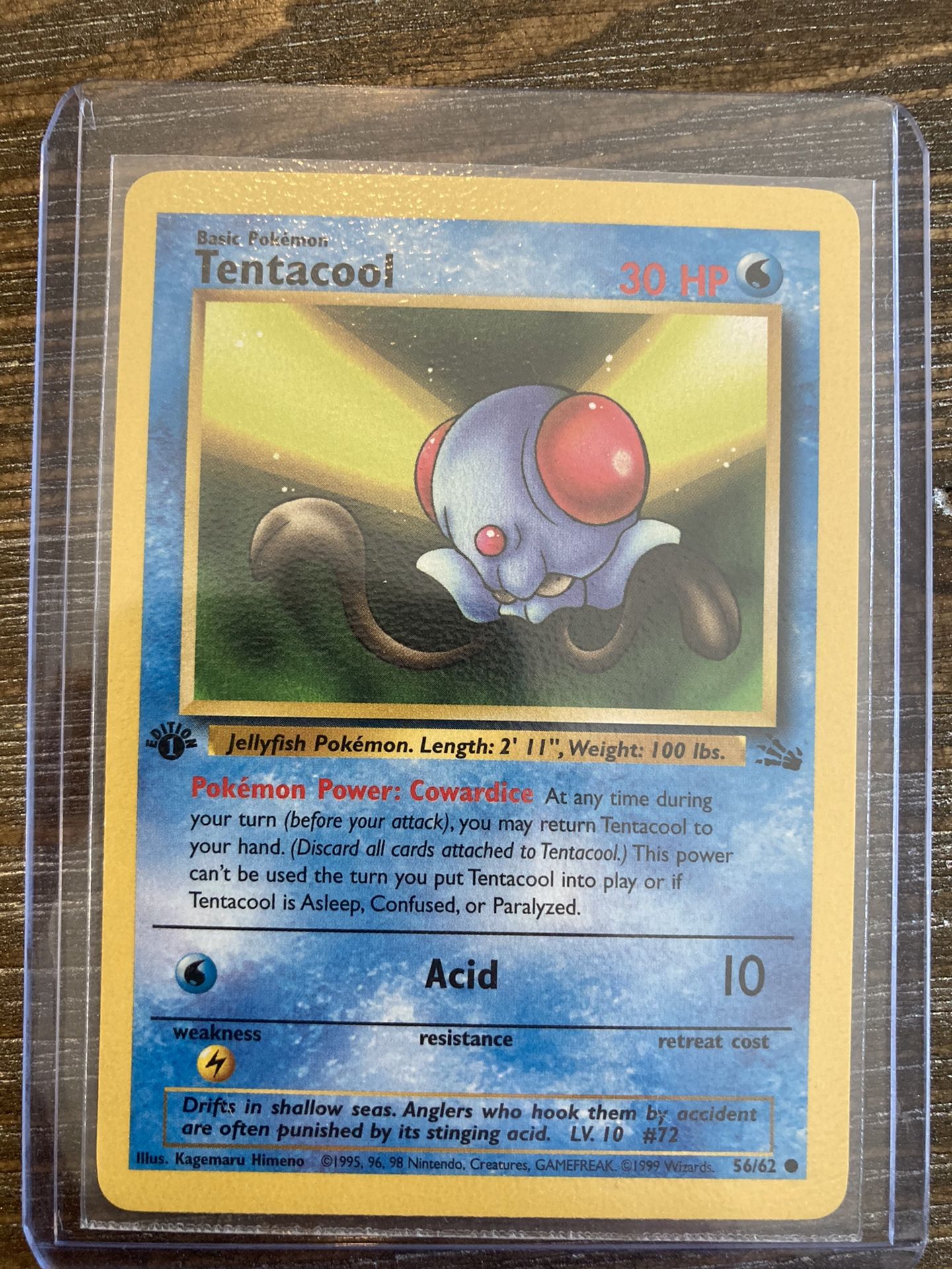 Tentacool 1st Edition Pokemon 56/62
