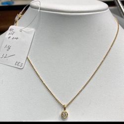 Necklace 18k Gold With Natural Diamond