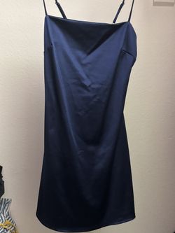 Blue Satin Windsor Dress