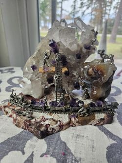 Quartz And Amethyst Rock Statue