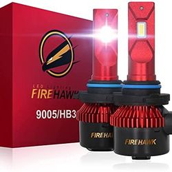 HB3 (9005) FireHawk New LED Bulbs 15000LM Japanese CSP, 400% Brightness,  20
