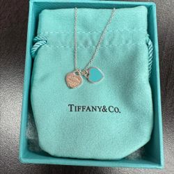 Tiffany & Co. Women's Double Heart Tag Necklace – New with Box & Pouch
