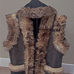 Warm Fur Vest! 100% Real Sheep Skin/ Fur