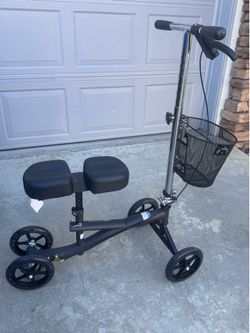 KNEE Scooter.  Plush Seat pad, Right Side Brake Handle. 350 lb. Weight Limit. New.