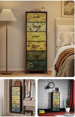 Brand New 6-Drawer Fabric Storage Dresser & Full Body Mirror Bundle