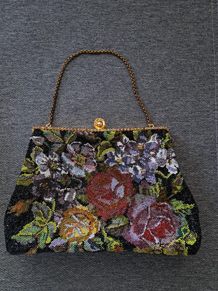 Vtg Christine Custom Bag - Fully Beaded Both Sides - Rare  - Open To Reasonable Offers 