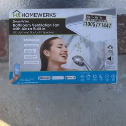 Brand NEW HOMEWERKS SmartVent Bathroom Ventilation Fan LED Light & Alexa