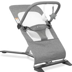 Baby Delight Alpine Deluxe Portable Bouncer | Infant | 0 – 6 months | Charcoal Tweed
