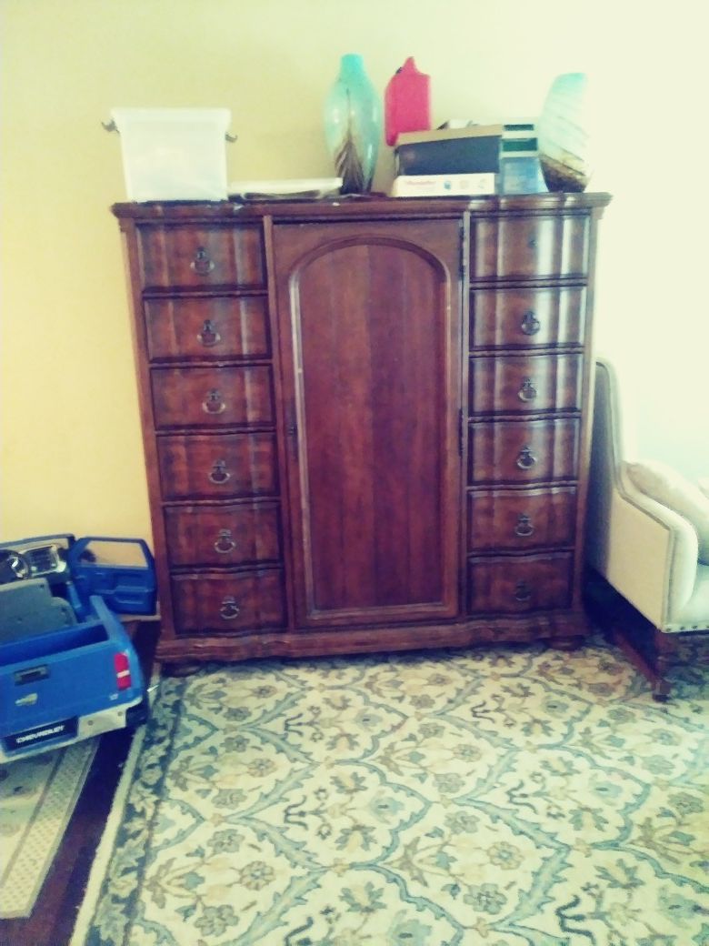 Antique armoire dresser.