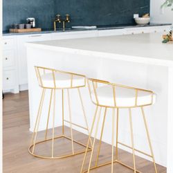 White And Gold Counter Stool