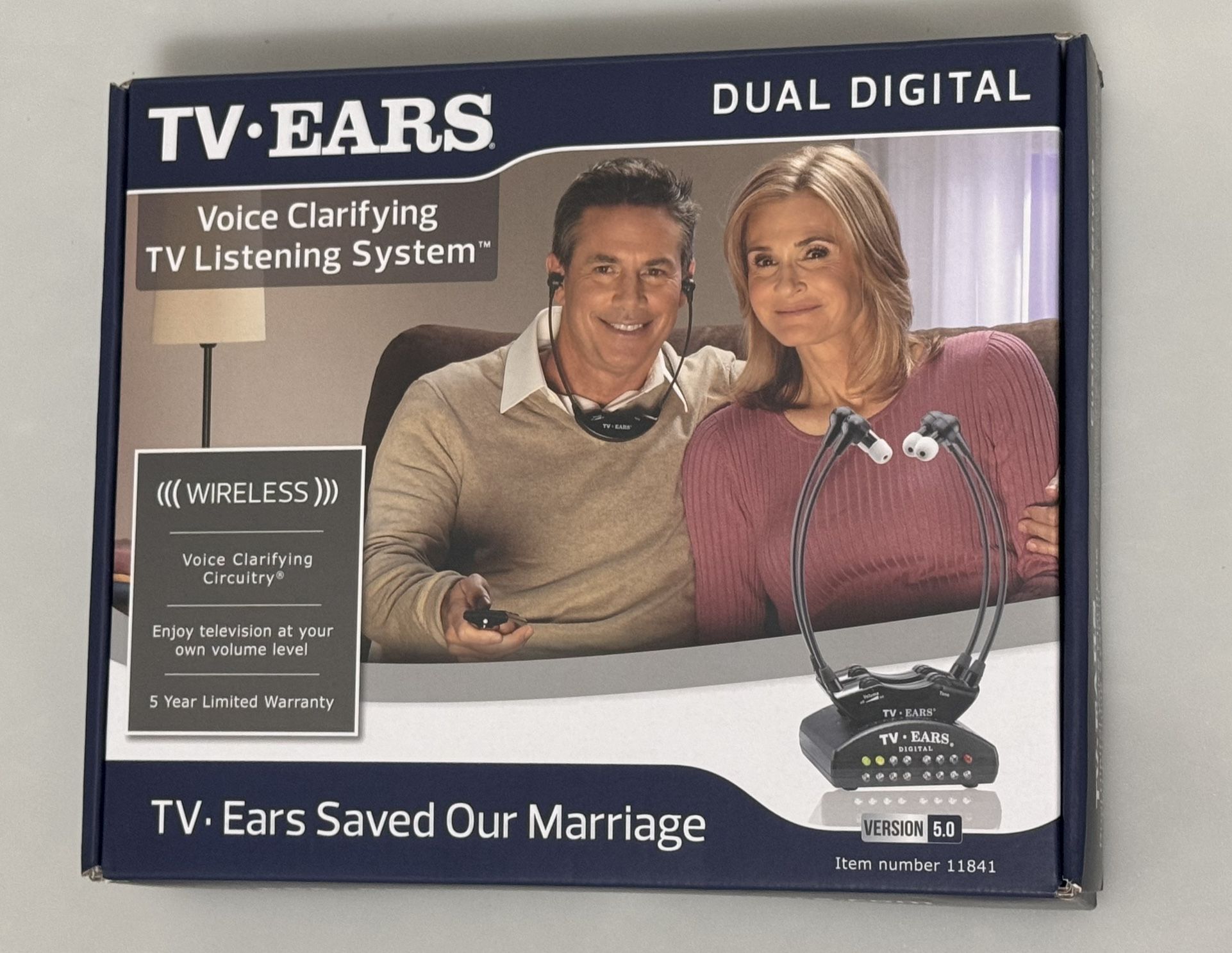 TV · EARS 5.0 Dual Digital Wireless Headset System for TV Watching - Includes 2 Headsets & RF Transmitter Compatible with Most TV Brands - Ideal for S