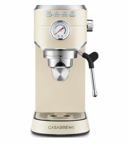 ☕ CASABREWS CM5418 Espresso Machine – 20‑Bar • Creamy Color • Milk Frother