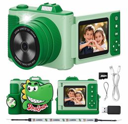 Kids Dinosaur Digital Dual Camera with SD Card