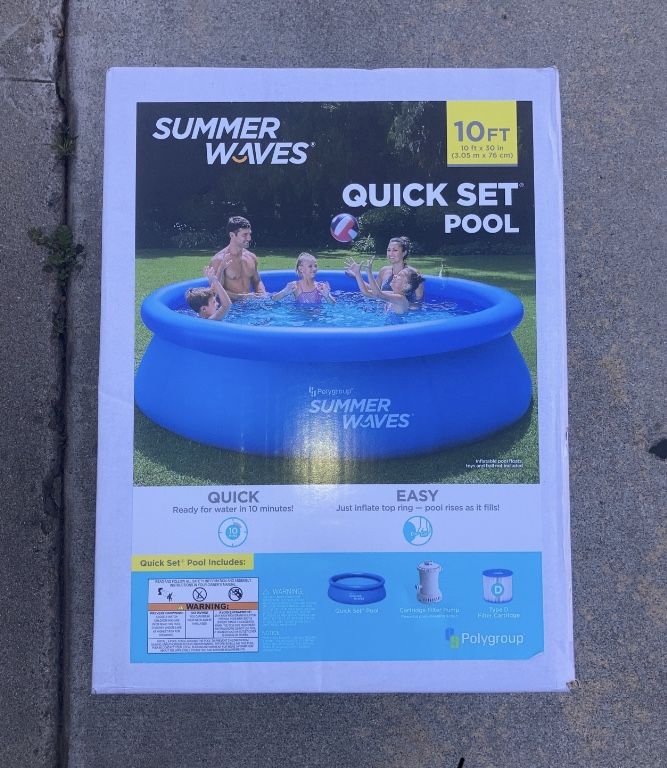 Summer Waves 🌊 10ft Quick Set Pool with pump and filter