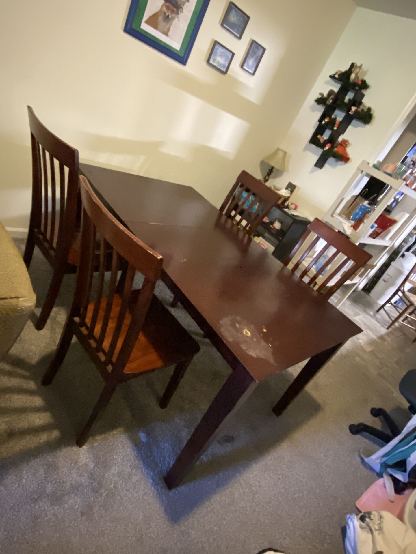 Dark Cherry Table And Chairs