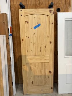 30x80 Knotty Pine Barn Door Style Interior Door
