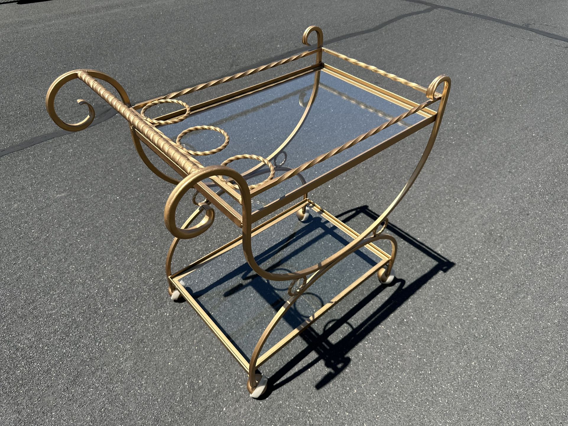 Vintage Italian Bar Cart Hollywood Regency MCM