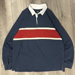Mens Vintage Gap Long Sleeve Rugby Shirt XXL