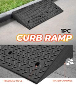1pc 6.9'' x 39” Rise Heavy Duty Rubber Driveway Curb Ramp  Wheelchair car truck moving