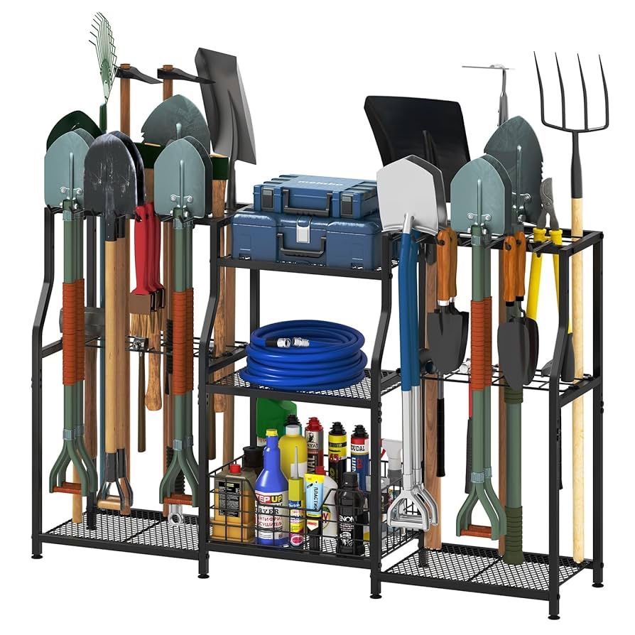 Heavy Duty Yard Tool Tower Rack Organizer