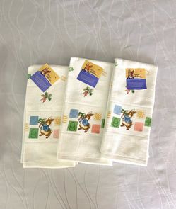 NEW Set of 3 Peter Rabbit  Kitchen Towels 16” x 24”