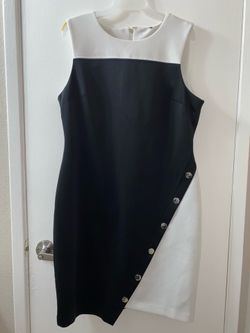 White & Black Formal Dress